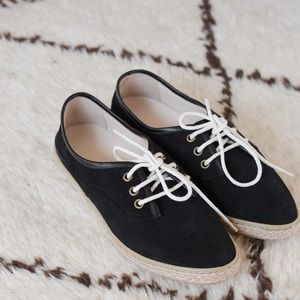 Jenni Kayne Black Espadrilles with White Laces
